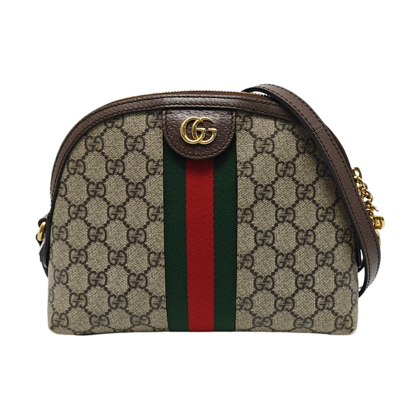 Ophidia Small Monogram Coated Canvas Beige