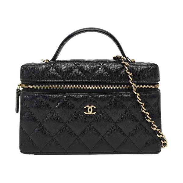 25C Quilted Grained Calfskin Black