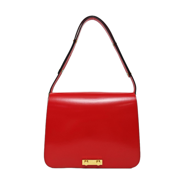 Leather Shoulder Bag Red