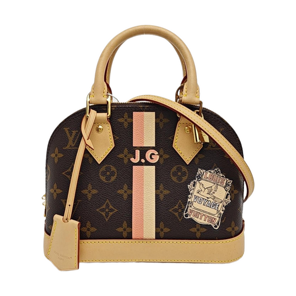 ALMA BB Monogram Coated Canvas Brown