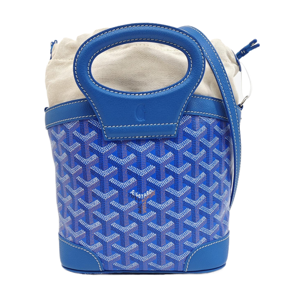 Coated Canvas Shoulder Bag Mini Blue