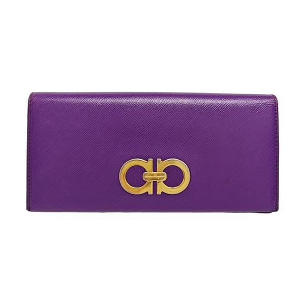Gancini Calfskin Purple Wallet