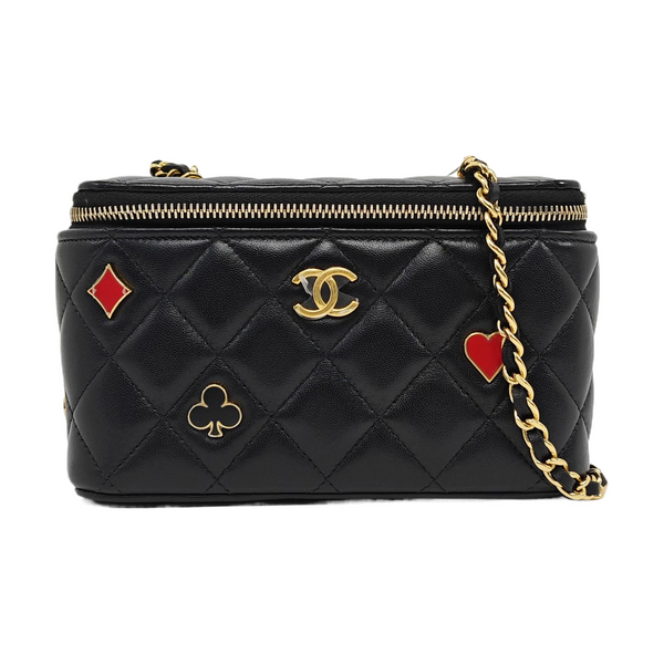 Quilted Lambskin Shoulder Bag Black