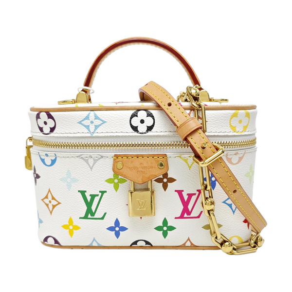 LV × TM Vanity Chain Pouch Monogram Coated Canvas White