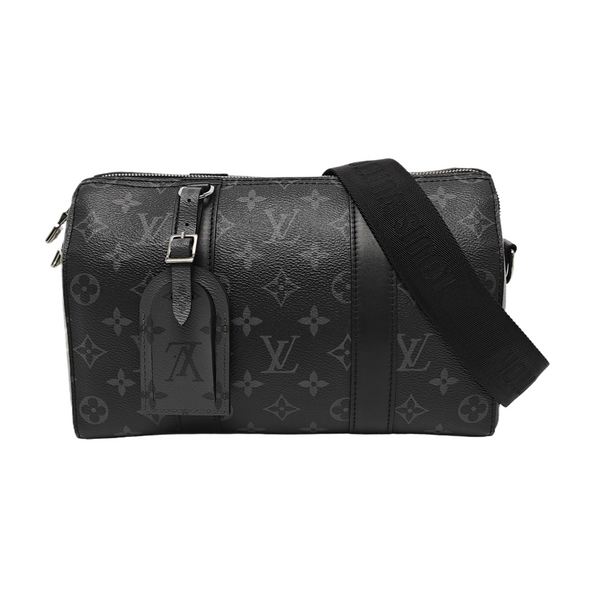 KEEPALL Monogram Coated Canvas Black