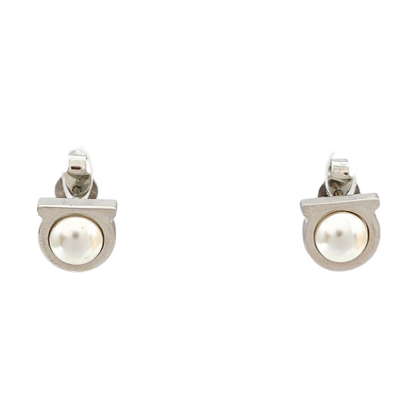 Metal White Stud Earrings