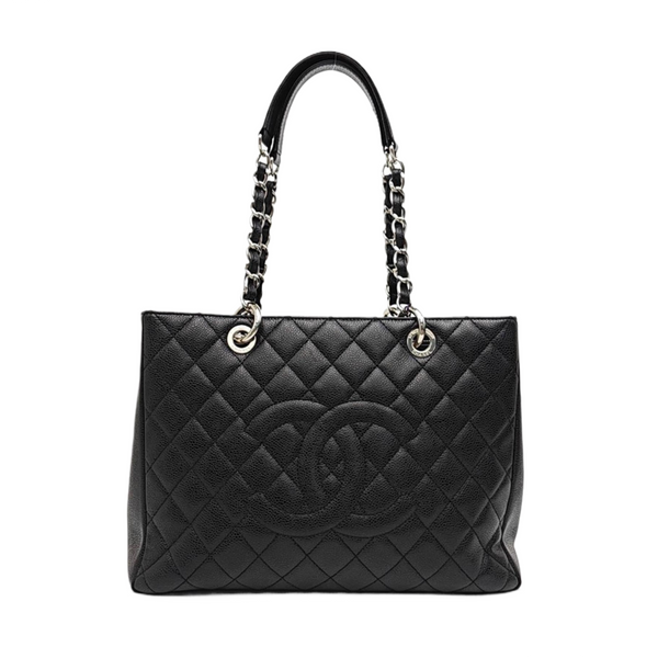 CHANEL GST Large Quilted Grained Calfskin Brown