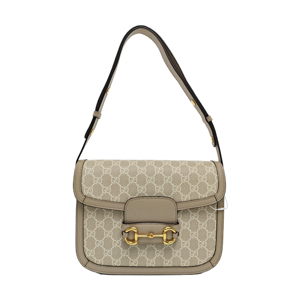 Horsebit 1955 Small Monogram Coated Canvas Beige
