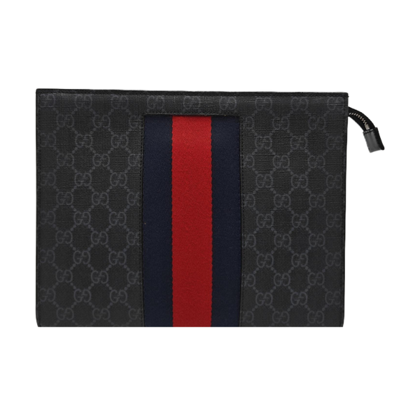 GG Supreme Monogram Coated Canvas Gray