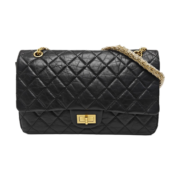 2.55 Maxi Quilted Calfskin Black