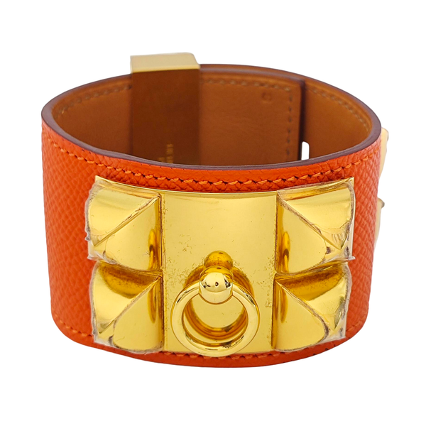 Pulsera Collier De Chien de cuero naranja
