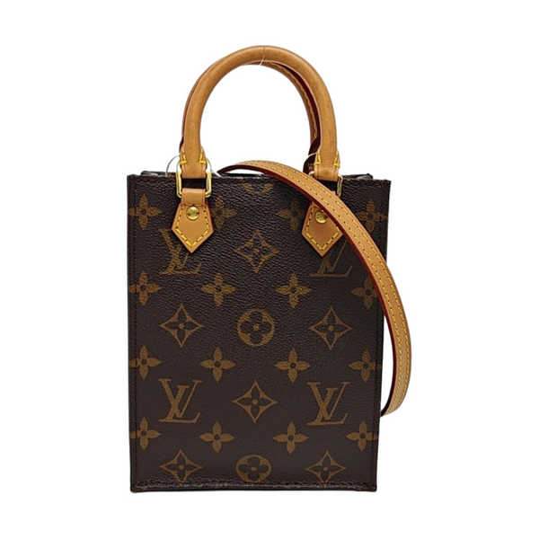 SAC PLAT Mini Monogram Coated Canvas Brown