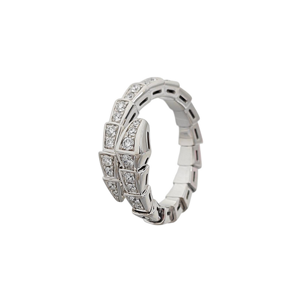 SERPENTI 18k White Gold Silver Ring EU 53