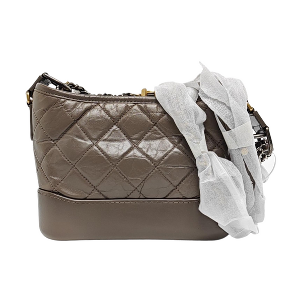 Authenticated pre-owned GABRIELLE Quilted Calfskin Gray - Crossbody Bag at Looply
