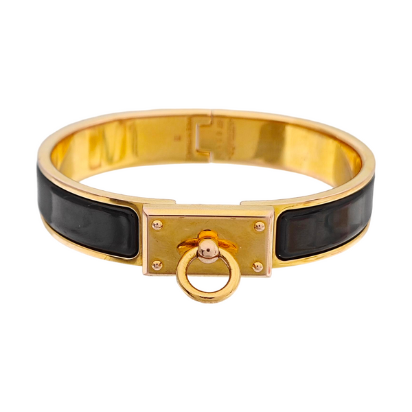 Clic Anneau Metal Black Bangle