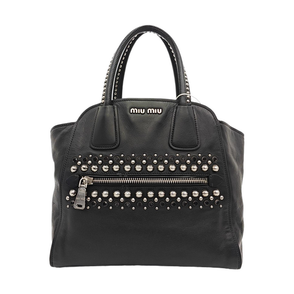 Calfskin Top Handle Bag Black