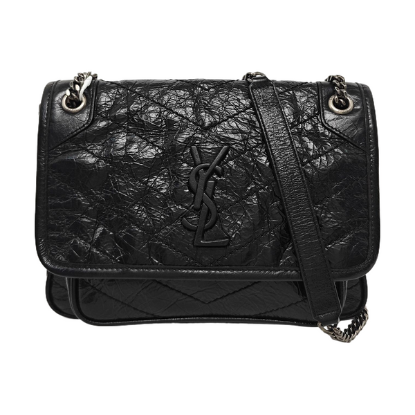 NIKI Small Chevron Calfskin Black
