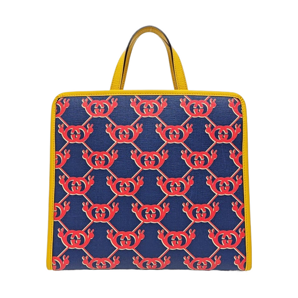 Monogram Coated Canvas Tote Bag Blue