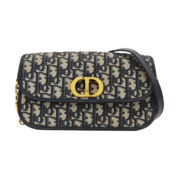 Oblique Canvas Shoulder Bag Blue