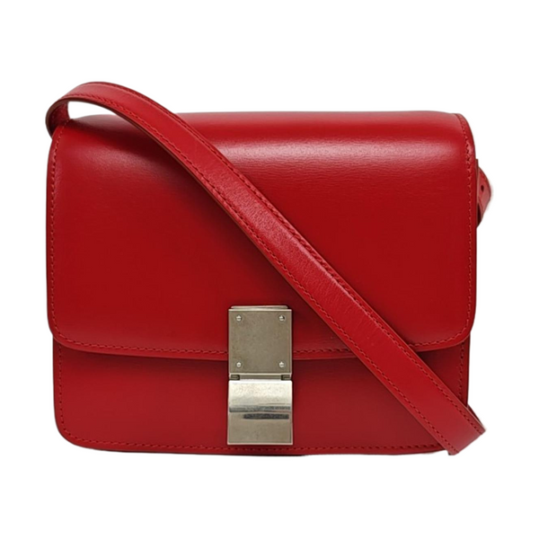Authenticated pre-owned CLASSIC BOX Mini Calfskin Red - Shoulder Bag at Looply
