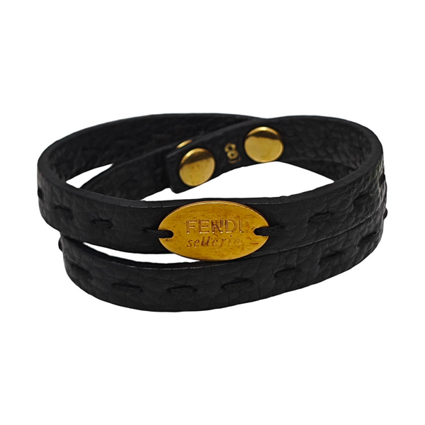 Leather Black Bangle