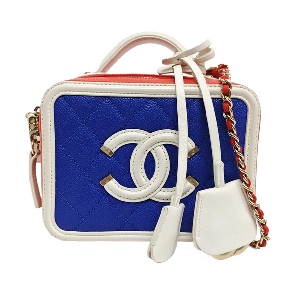 Authenticated pre-owned FILIGREE Small Quilted Grained Calfskin Blue - Shoulder Bag at Looply