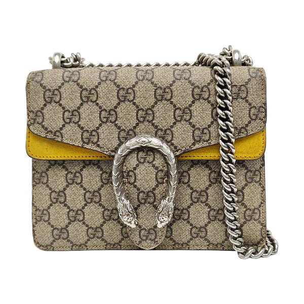 Dionysus Mini Monogram Coated Canvas Beige