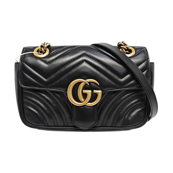 GG Marmont Small Quilted Calfskin Black