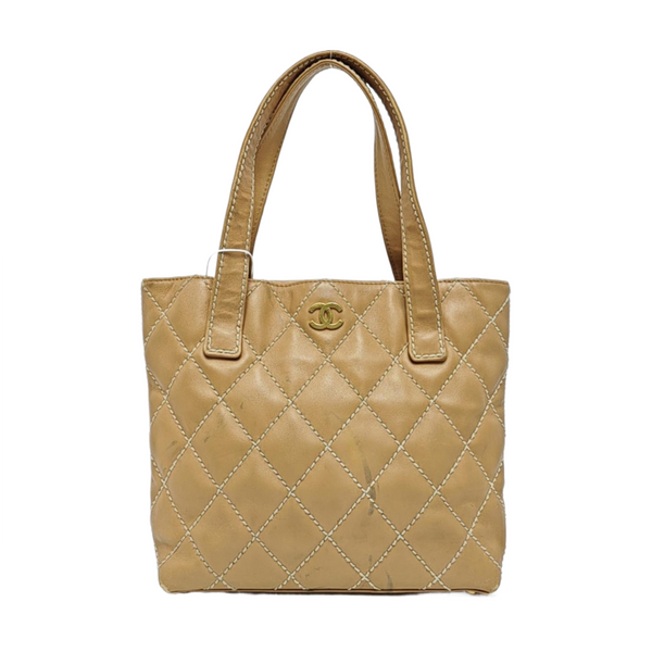 SURPIQUE Quilted Calfskin Beige