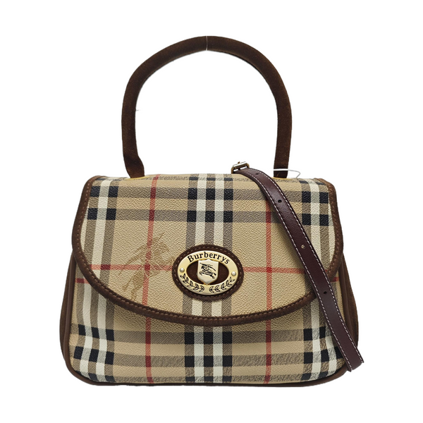 Coated Canvas Shoulder Bag Beige