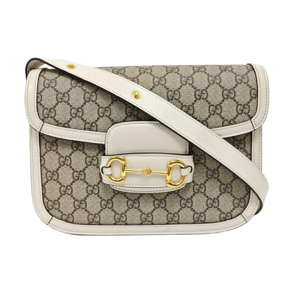 Horsebit 1955 Small Monogram Coated Canvas Beige