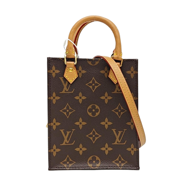 SAC PLAT Mini Monogram Coated Canvas Brown