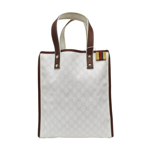 Monogram Coated Canvas Tote Bag White