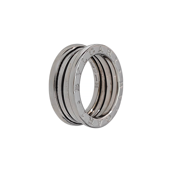 B.ZERO1 18k White Gold Silver Ring EU 53