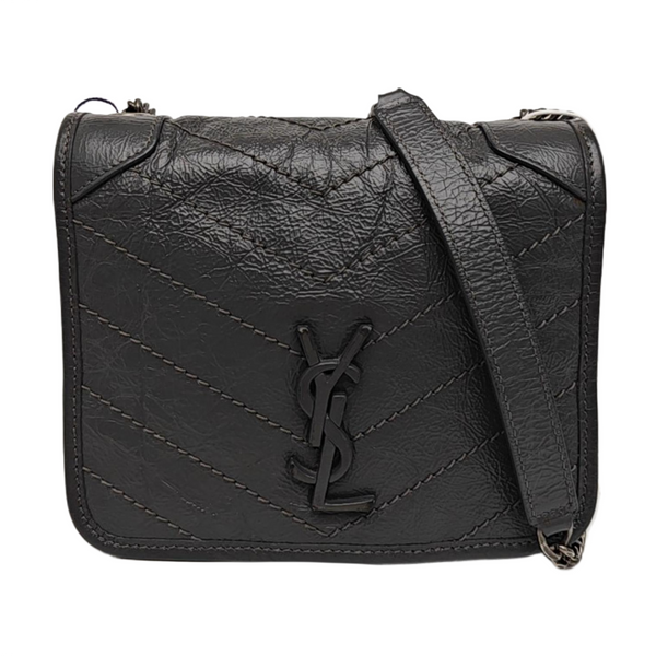 NIKI Mini Chevron Calfskin Gray