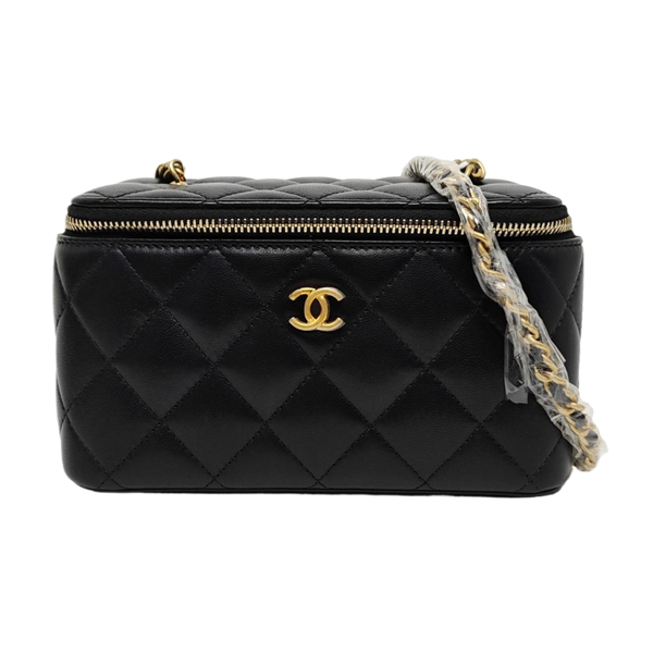 VANITY CASE Small Quilted Lambskin Black