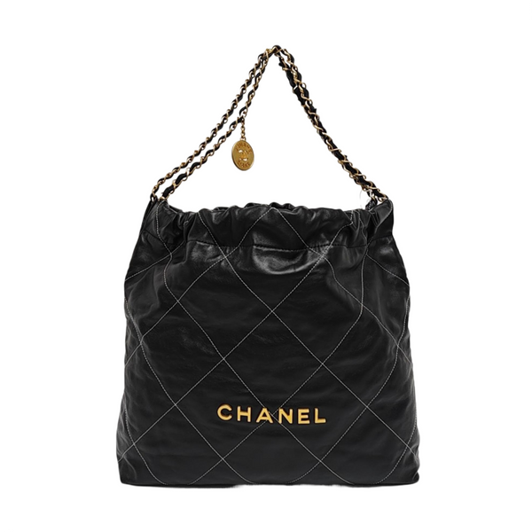 CHANEL 22 Medium Quilted Calfskin Black
