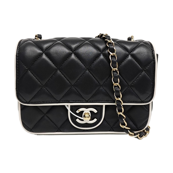 Quilted Lambskin Crossbody Bag Mini Black