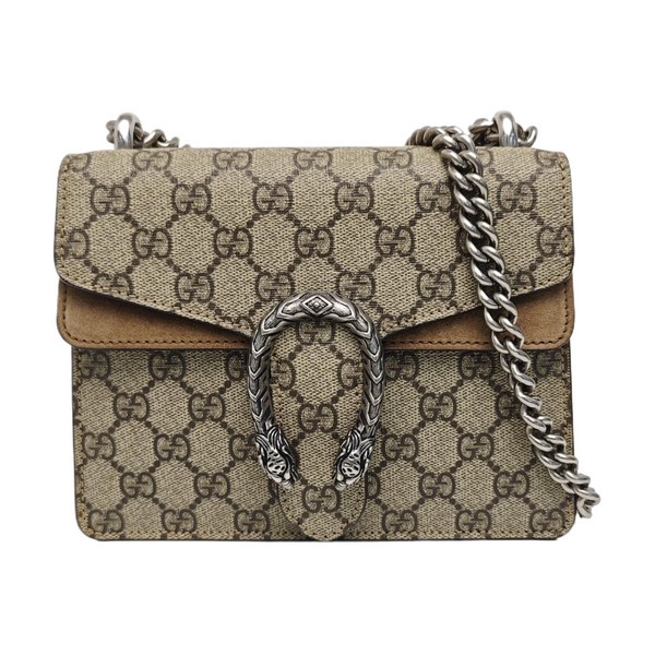 Dionysus Mini Monogram Coated Canvas Beige