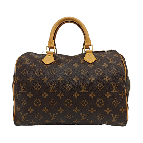 Authenticated pre-owned SPEEDY 30 Monogram Coated Canvas Brown - Top Handle Bag at Looply