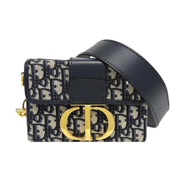 30 Montaigne Mini Oblique Canvas Blue