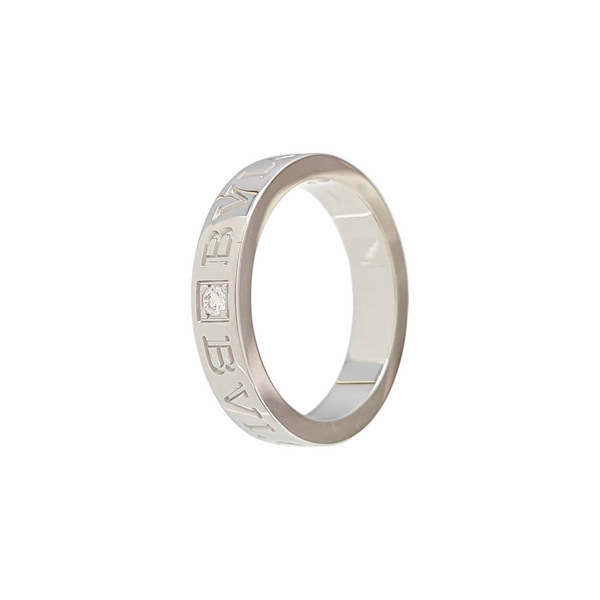 B.ZERO1 18k White Gold Silver Ring EU 54