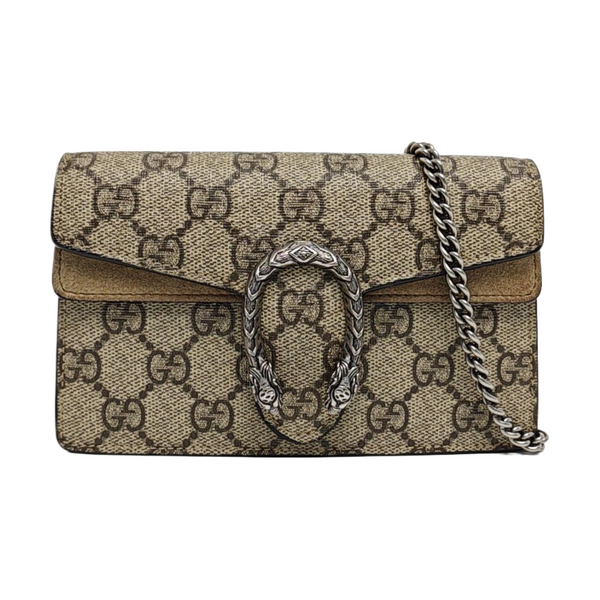 Dionysus Super Mini Monogram Coated Canvas Beige
