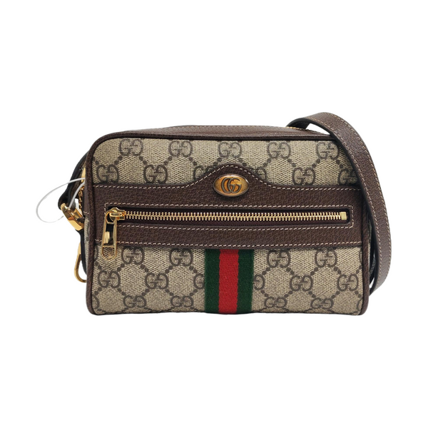 Authenticated pre-owned Ophidia Mini Monogram Coated Canvas Beige - Shoulder Bag at Looply