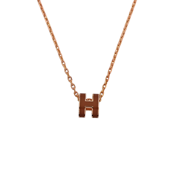 Pop H Metal Rose Gold Necklace