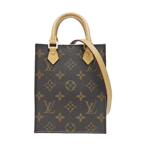 SAC PLAT Mini Monogram Coated Canvas Brown