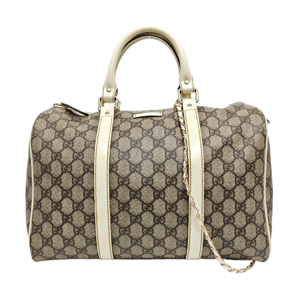 Boston Monogram Coated Canvas Beige