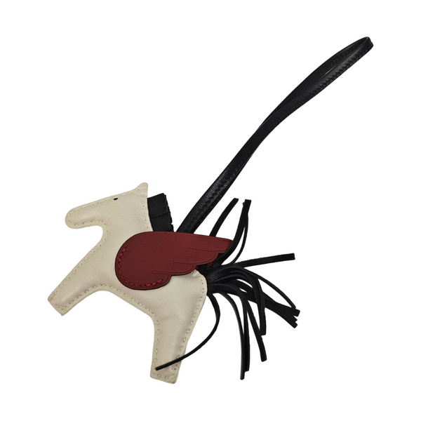 Leather Bag Charm White