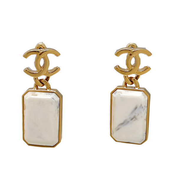Metal White Stud Earrings