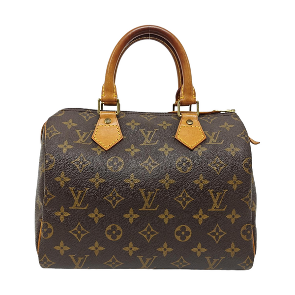 Authenticated pre-owned SPEEDY 25 Monogram Coated Canvas Brown - Top Handle Bag at Looply